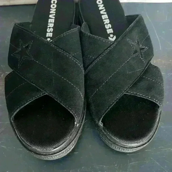 Converse Women’s Slides Sandals Black 6.5 - Picture 2 of 10